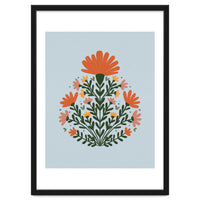 Symmetrical floral bouquet - orange and green