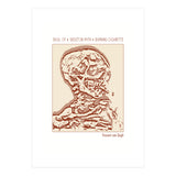 Skull Of A Skeleton With A Burning Cigarette (Print Only) thumbnail