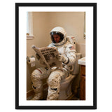 Retro AstronautReading Newspaper, Toilet Humor, Astronaut on Toilet thumbnail
