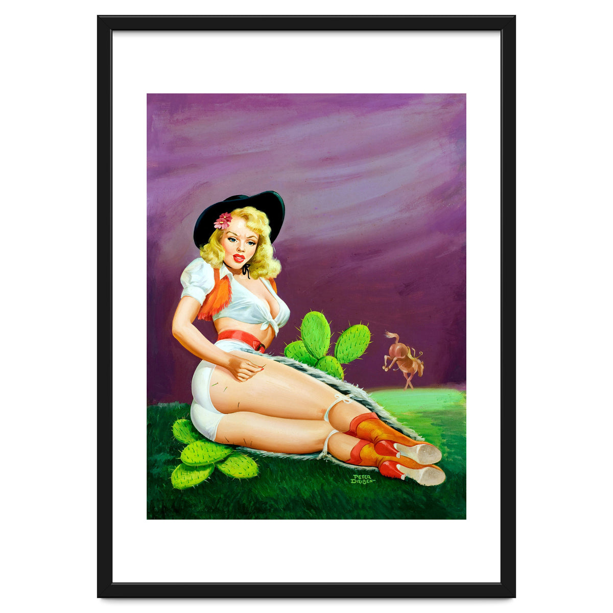 Sexy Pinup Gil Fell On Cactus From A Horse