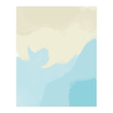 Mellow, Abstract Powder Blue Pastel Pearl Painting, Modern Simple Minimal Waves (Print Only) thumbnail