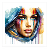 Vivid Warrior Spirit Watercolor Portrait (Print Only) thumbnail