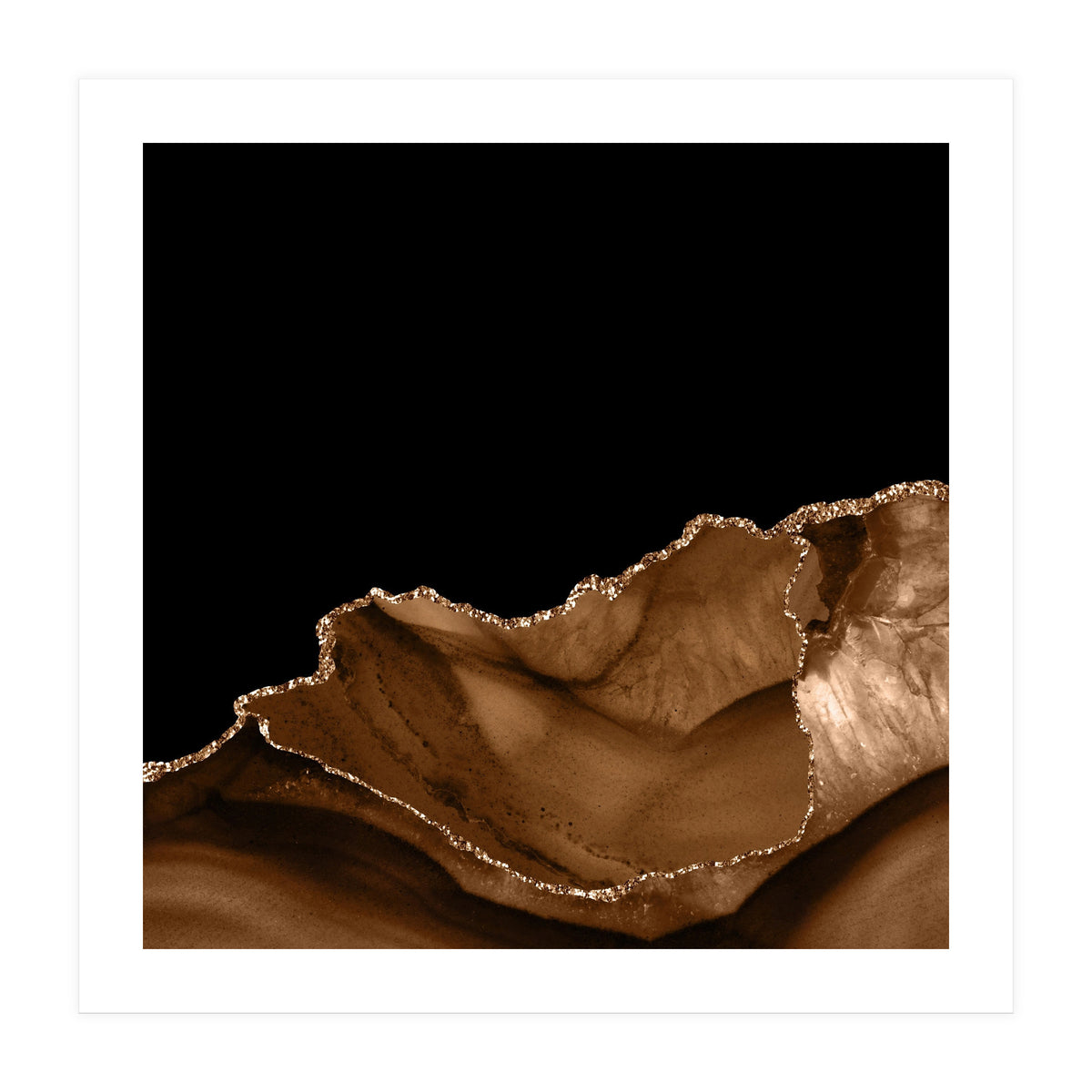 Brown & Gold Agate Texture 06 (Print Only)