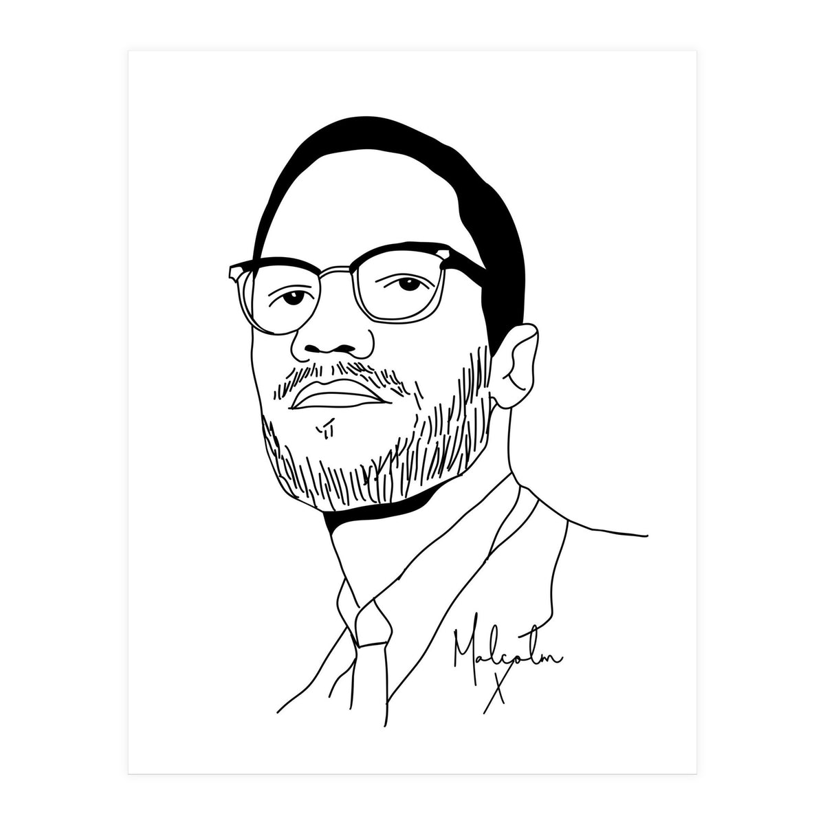 Malcolm X Illustration (Print Only)