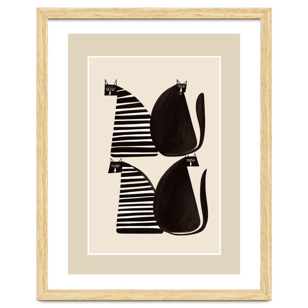Minimalist Cats In Black And White