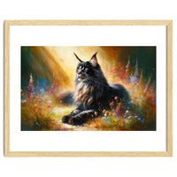 Majestic Lynx In Blooming Meadow