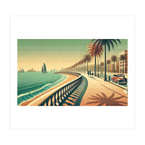 Vintage Coastal Promenade Poster (Print Only) thumbnail