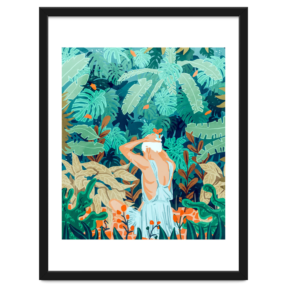 Backyard | Jungle Tropical Nature Painting | Botanical Plant Lady Banana Tree Garden Watercolor