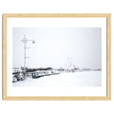 Street light and Bench in Winter snowscape thumbnail