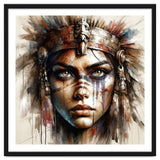 Regal Warrior Woman Watercolor Portrait thumbnail