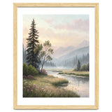 Dreamy Alpine Valley Landscape Painting thumbnail
