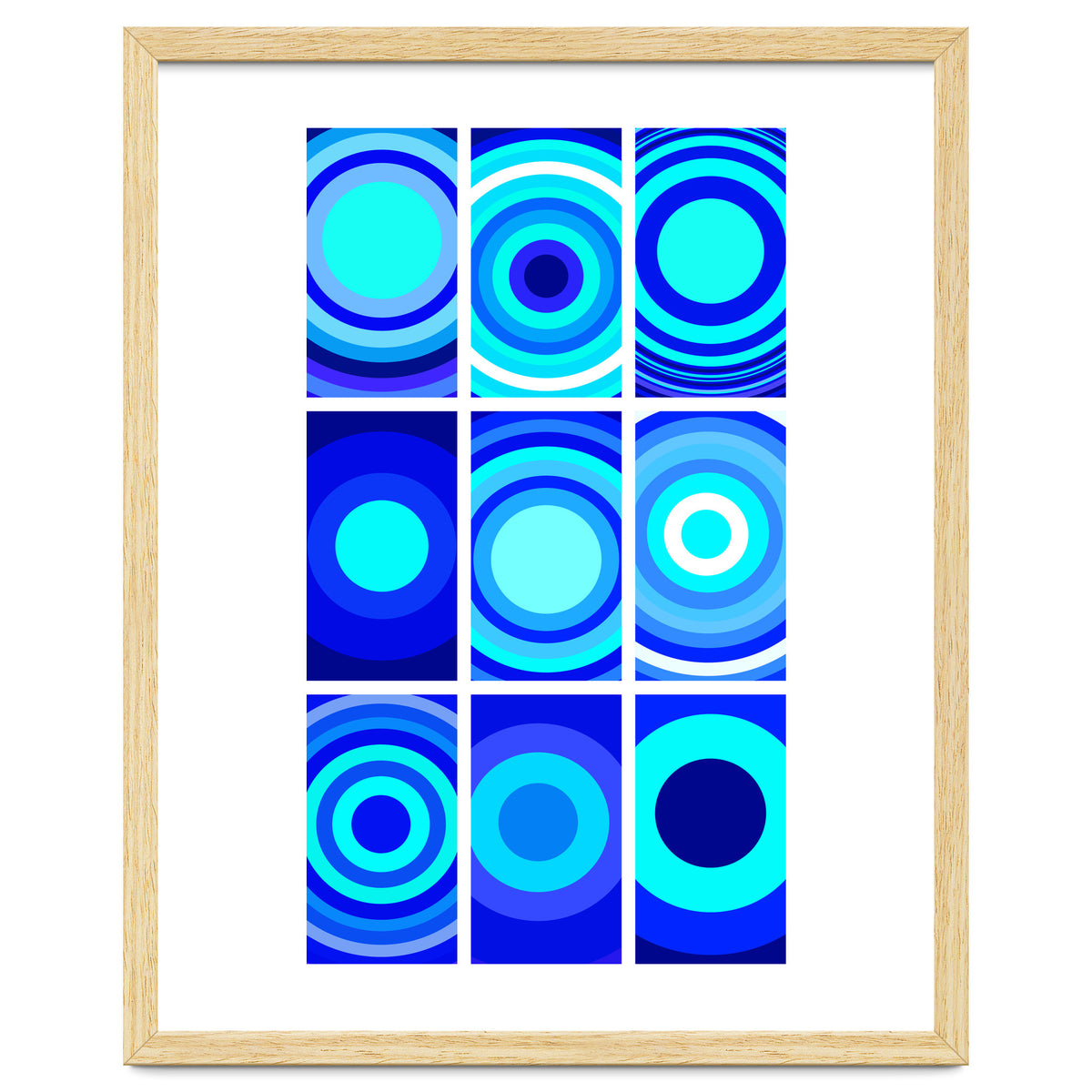 Circles & Rectangles Alt Blue 3 X 3: 2