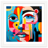 CUBIST HARMONY,  face, the essence of Cubist inspiration in a fragmented vibrant spectrum. thumbnail
