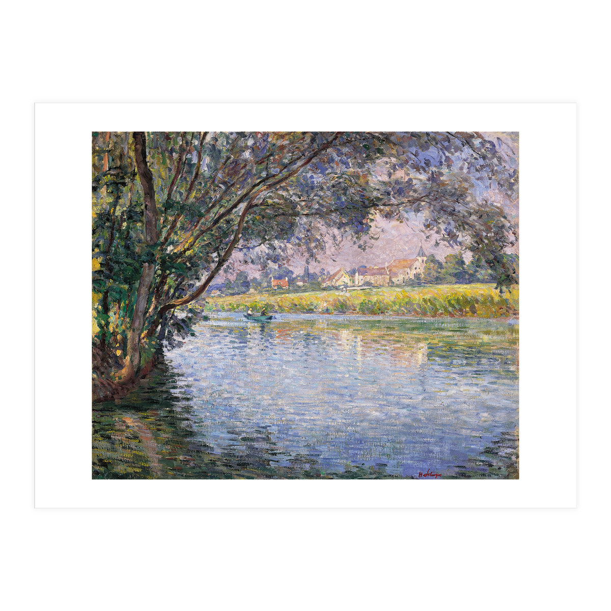 Henri Lebasque (Champigné, 1865-Le Cannet, 1937). Banks of the RIver Marne near Montévrain (ca. 1... (Print Only)