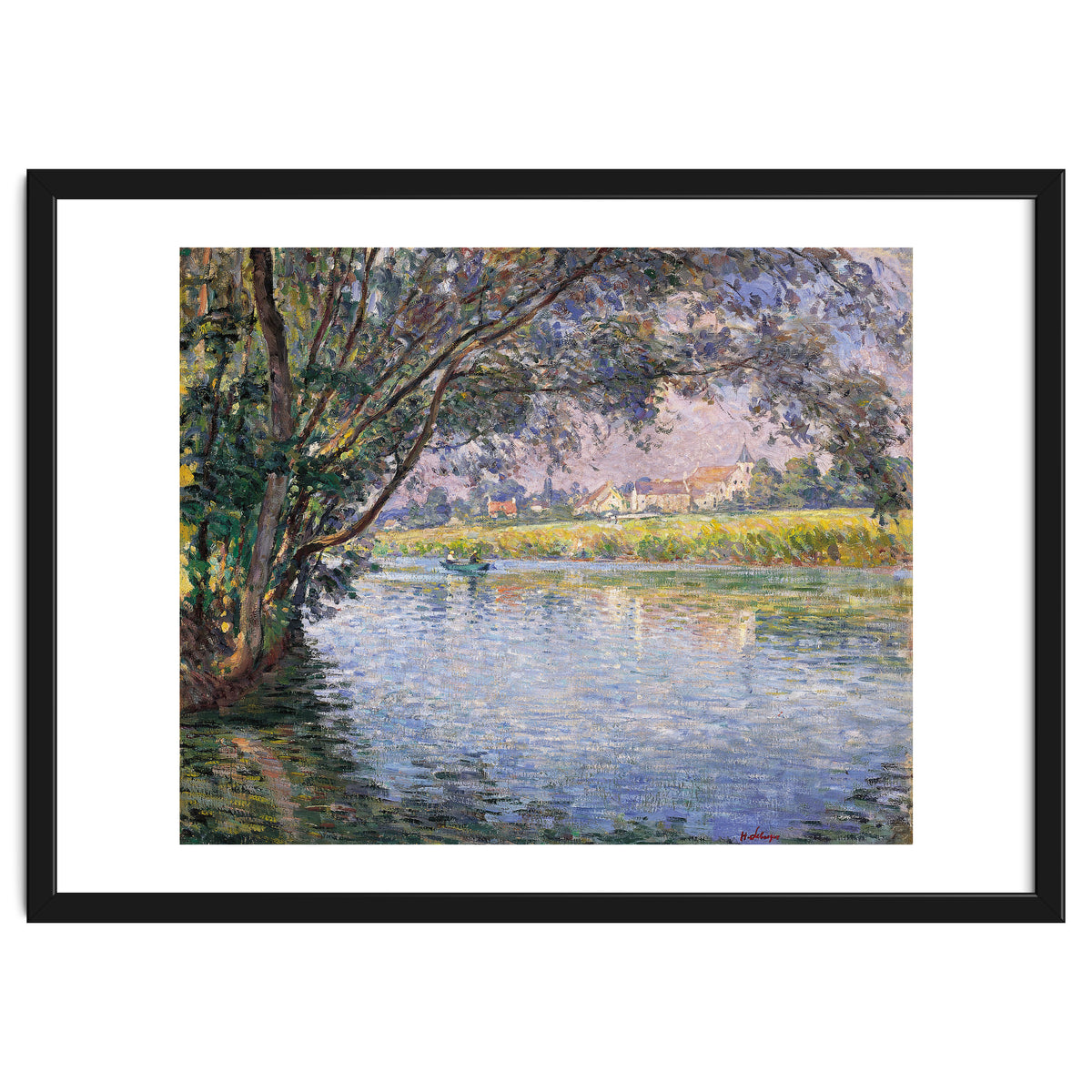 Henri Lebasque (Champigné, 1865-Le Cannet, 1937). Banks of the RIver Marne near Montévrain (ca. 1...