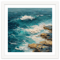 Dynamic Coastal Swell with Sculpted Turquoise Waves