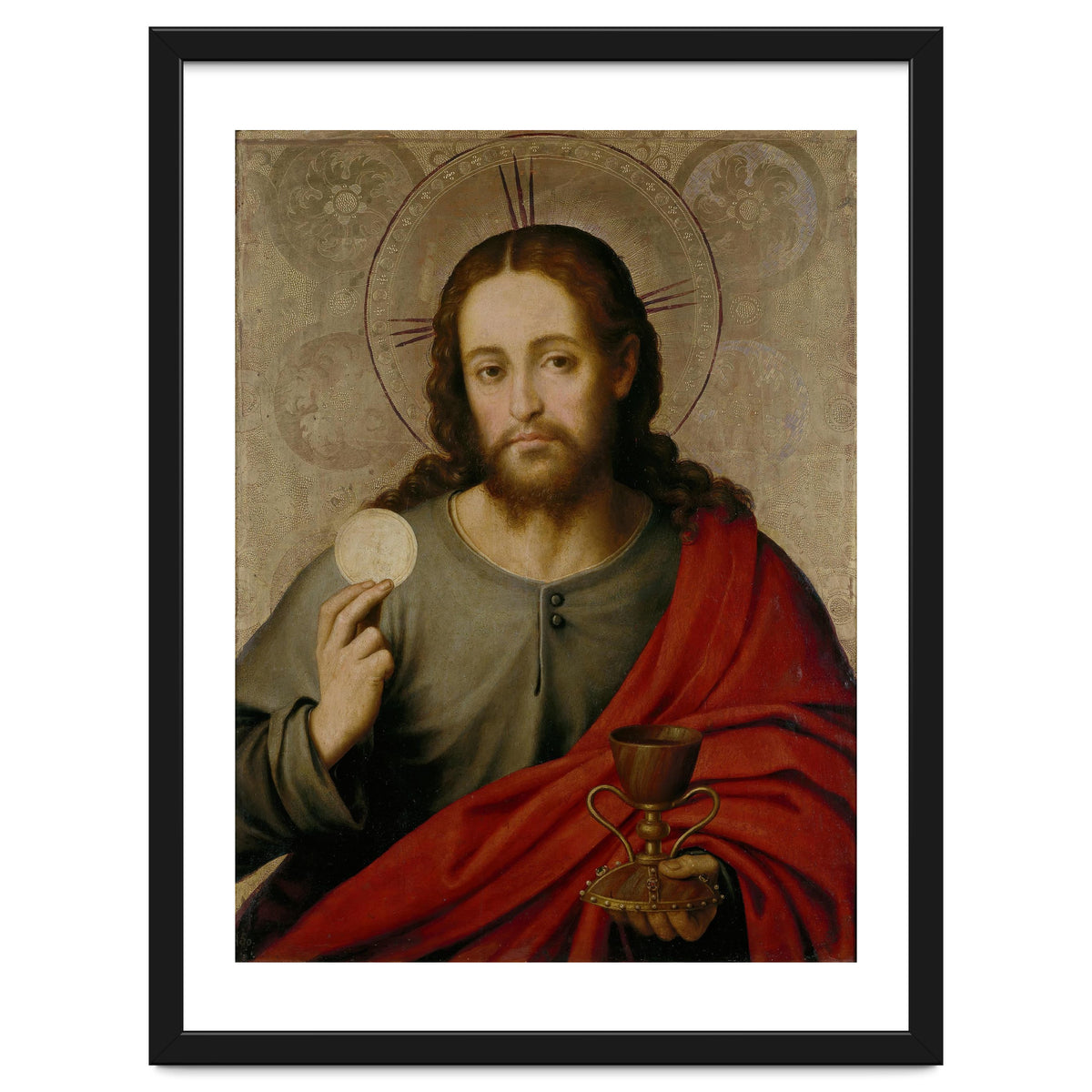 Juan de Juanes / 'The Saviour', 1545-1550, Spanish School, Oil on panel, 73 cm x 49 cm, P00845.