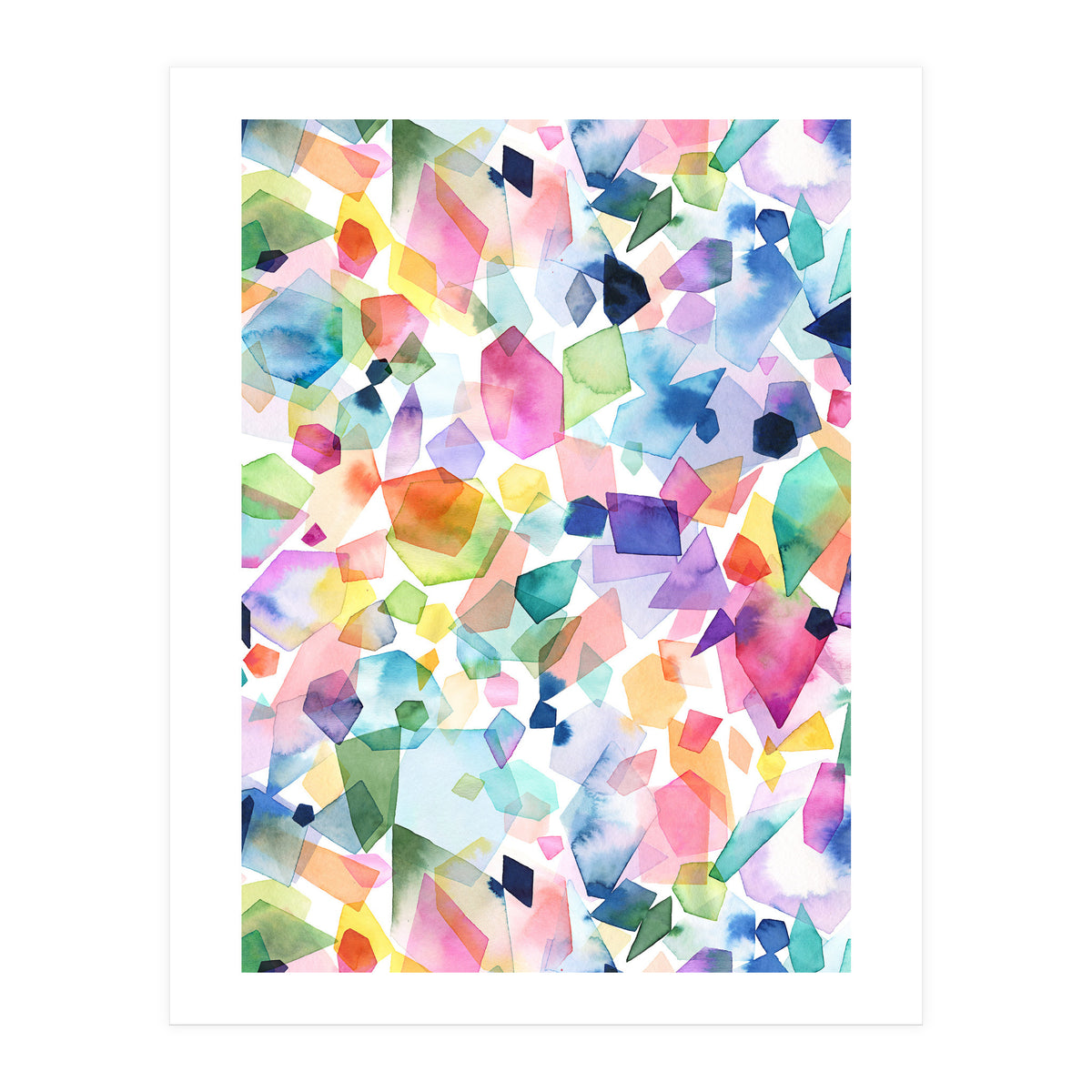 Colorful Watercolor Crystals and Gems (Print Only)
