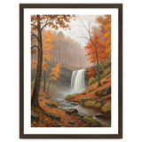 Serene Autumn Waterfall in Misty Forest thumbnail