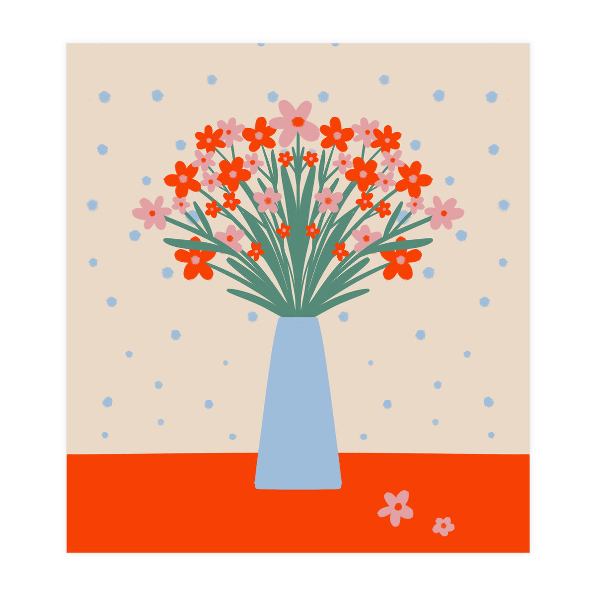 Cute Floral Vase (Print Only)