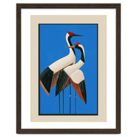 Stillness In Motion Abstract Cranes In Blue