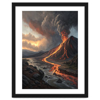 Dramatic Volcanic Eruption Landscape Art