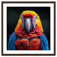 Close Up Portrait Of A Colorful Macaw Parrot