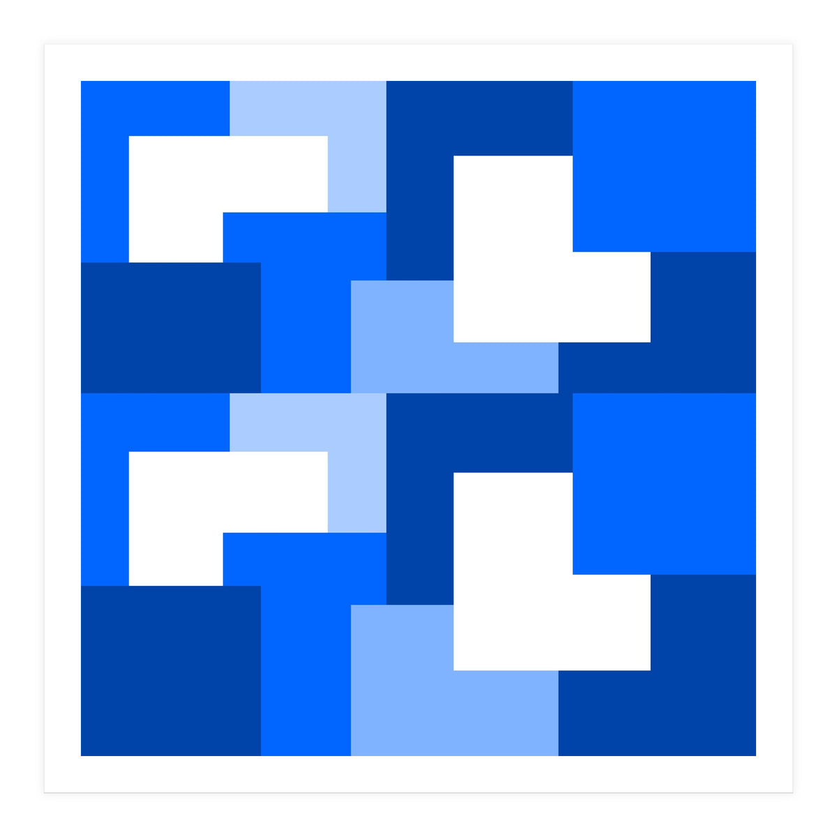 Blue Abstract Square Tiles (Print Only)