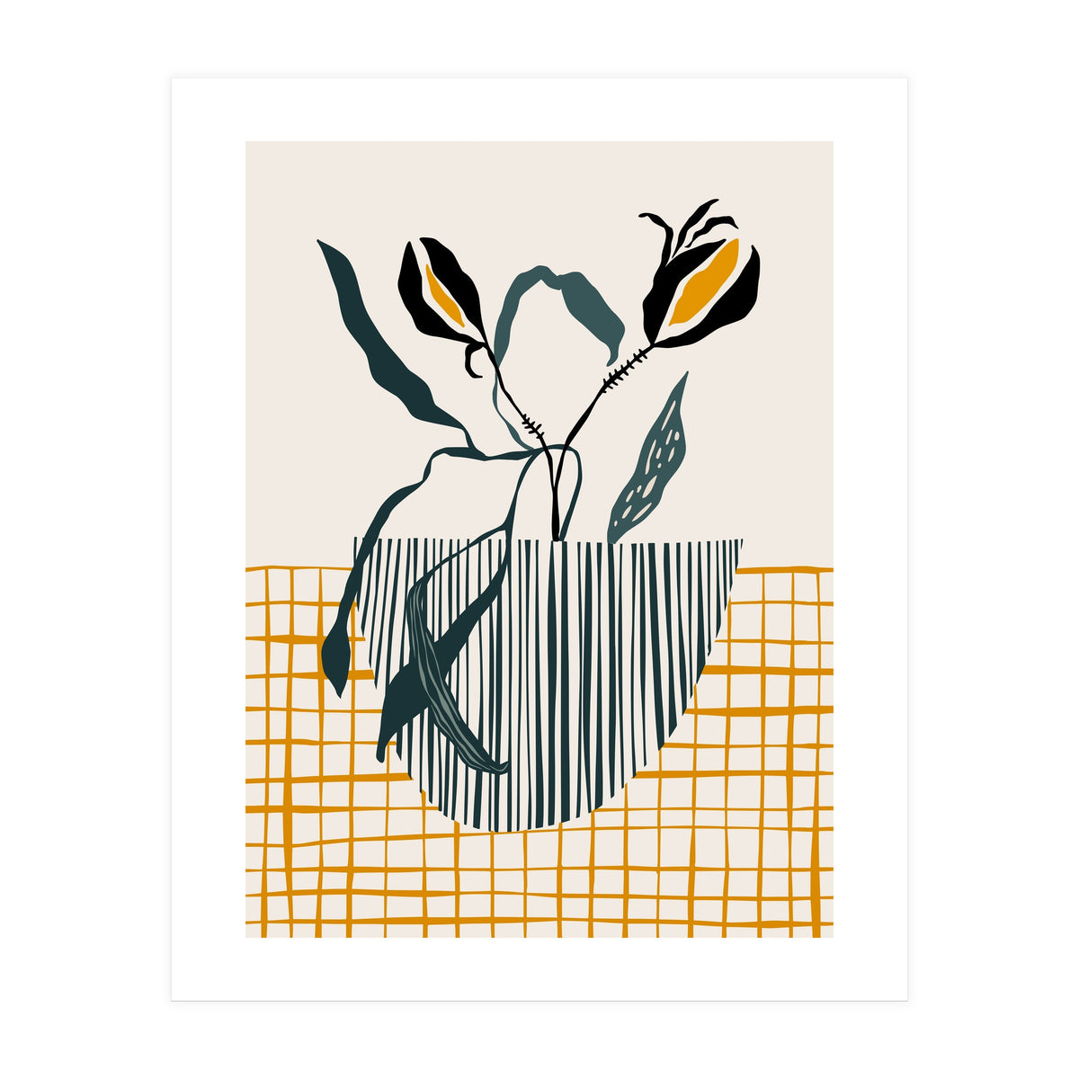 Midcentury plant pot light (Print Only)