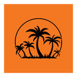 Palm Trees And Sunset in Black (Print Only) thumbnail