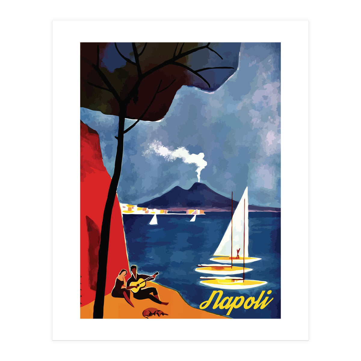 Napoli, Romantic Scene (Print Only)