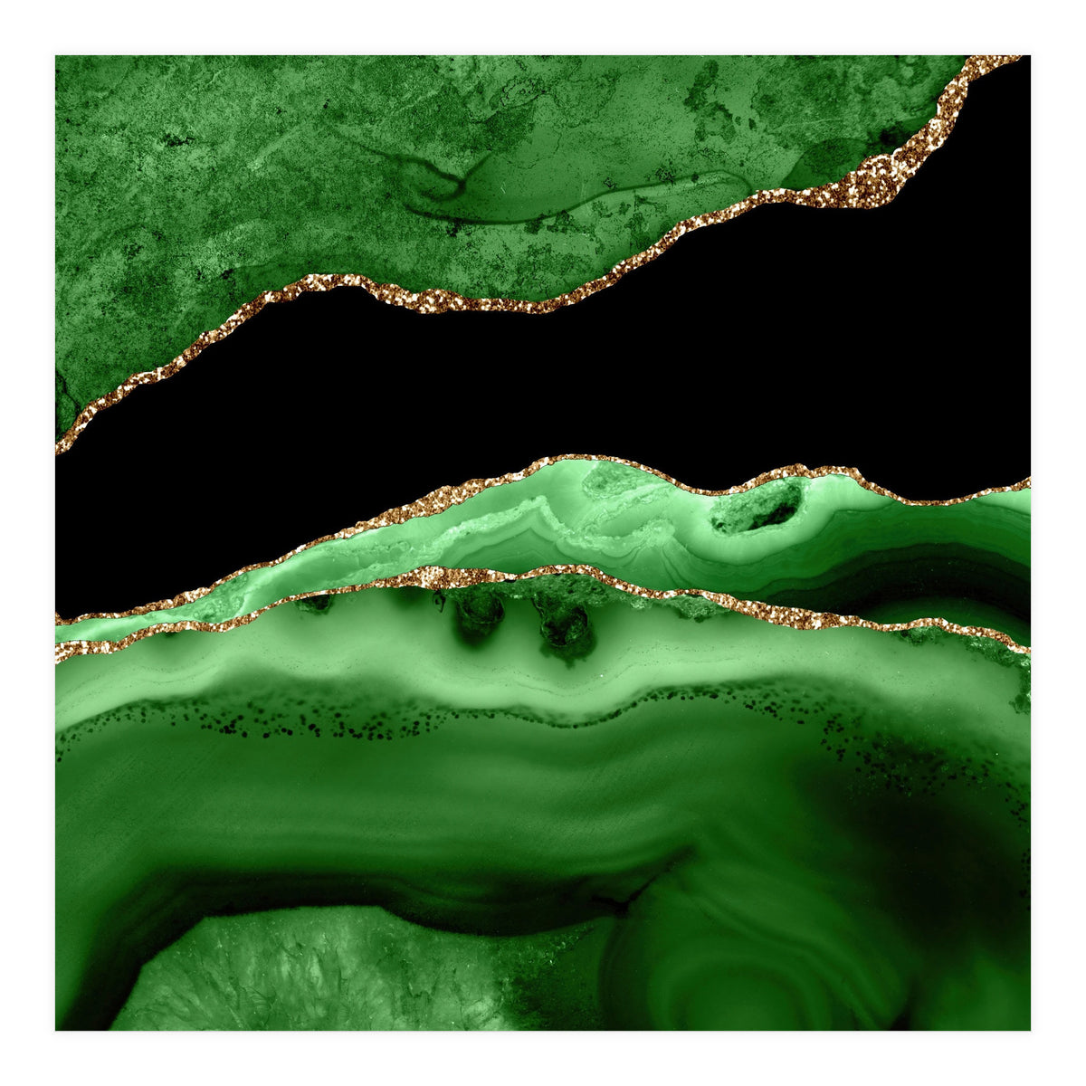 Green & Gold Agate Texture 13 (Print Only)