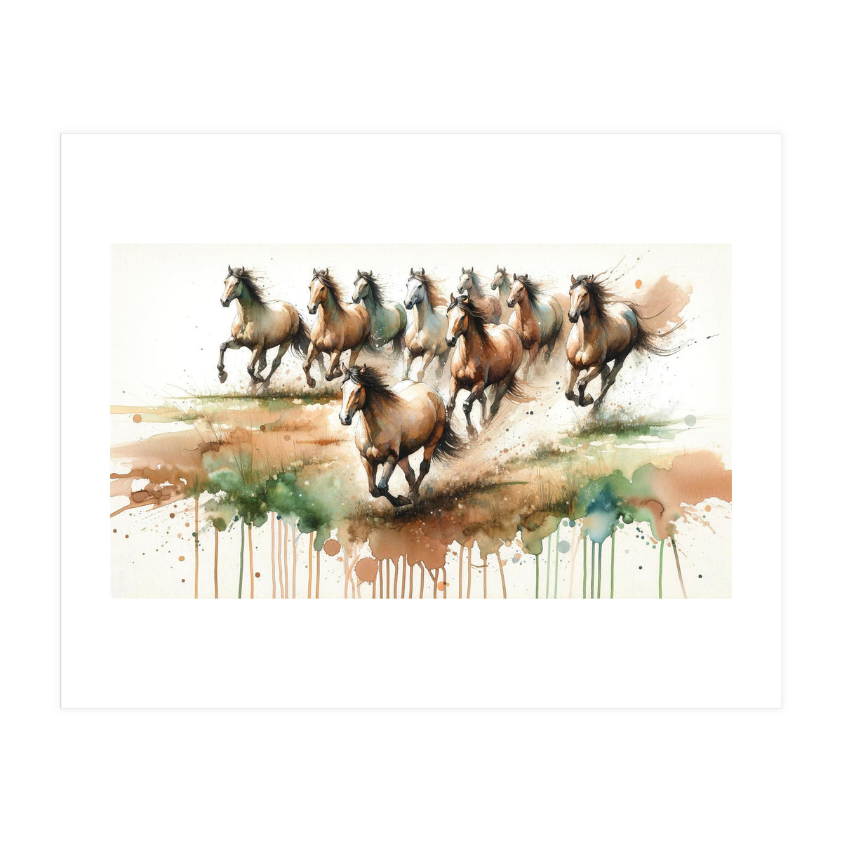 Galloping Horse Herd (Print Only)