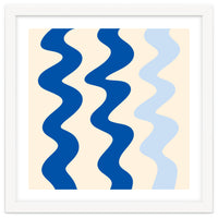 Squiggly Lines - blue and cream