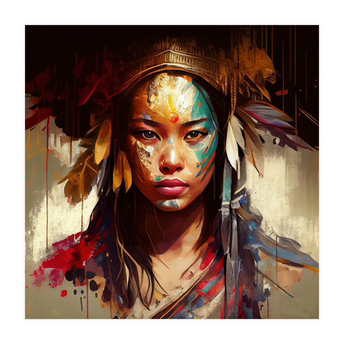 Powerful Asian Warrior Woman #3 (Print Only)
