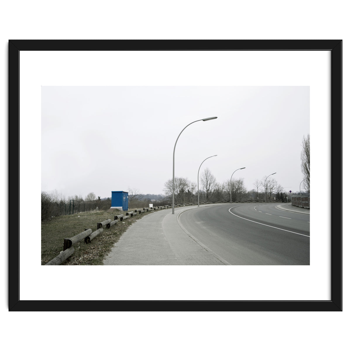 Street light on the curving road