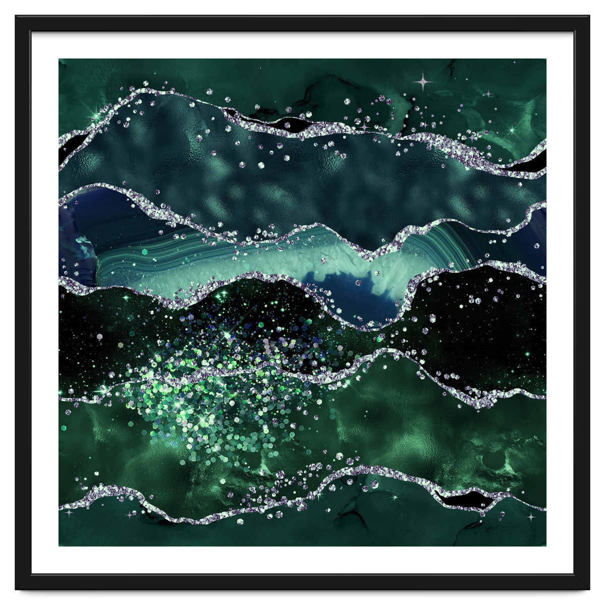 Emerald Glitter Agate Texture 05