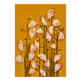 Linocut Flower Meadow Mustard Yellow (Print Only) thumbnail