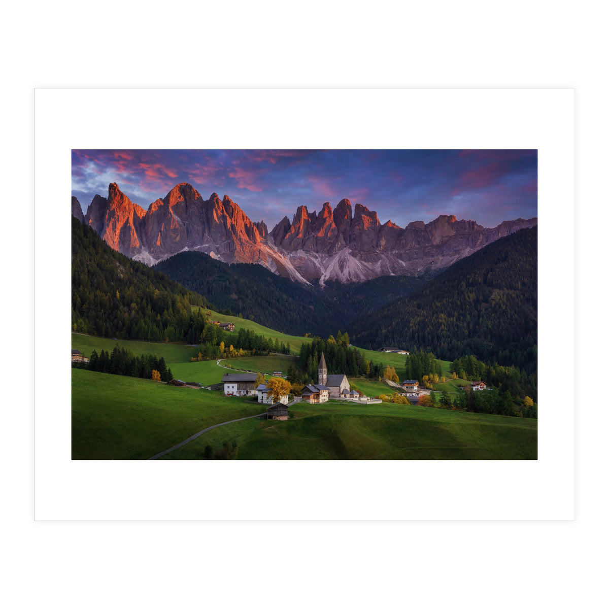 Santa Maddalena at sunset (Print Only)