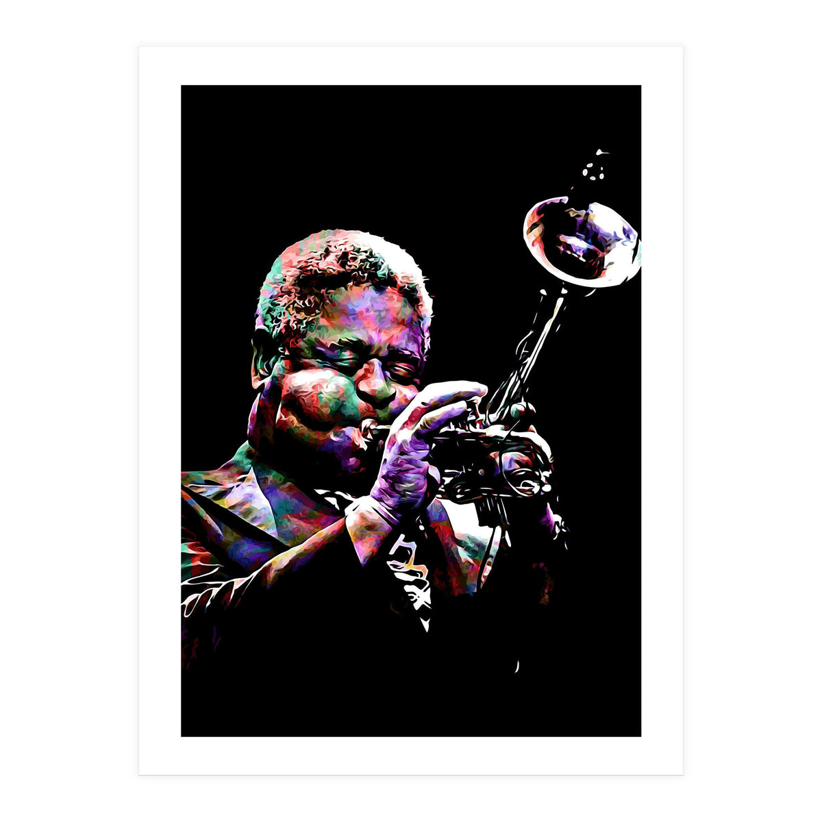 Dizzy Gillespie American Jazz Trumpeter Legend Colorful (Print Only)