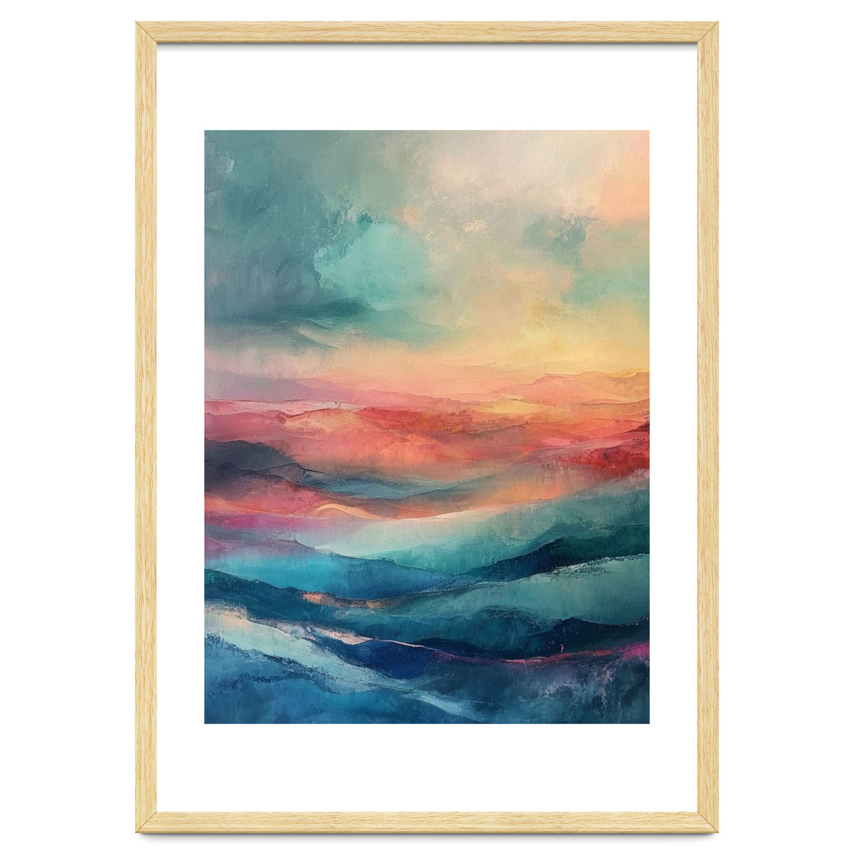 Ethereal Abstract Mountain Mist Painting