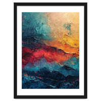 Abstract Textured Mountain Landscape