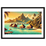 Vintage Bora Bora Poster, French Polynesia thumbnail