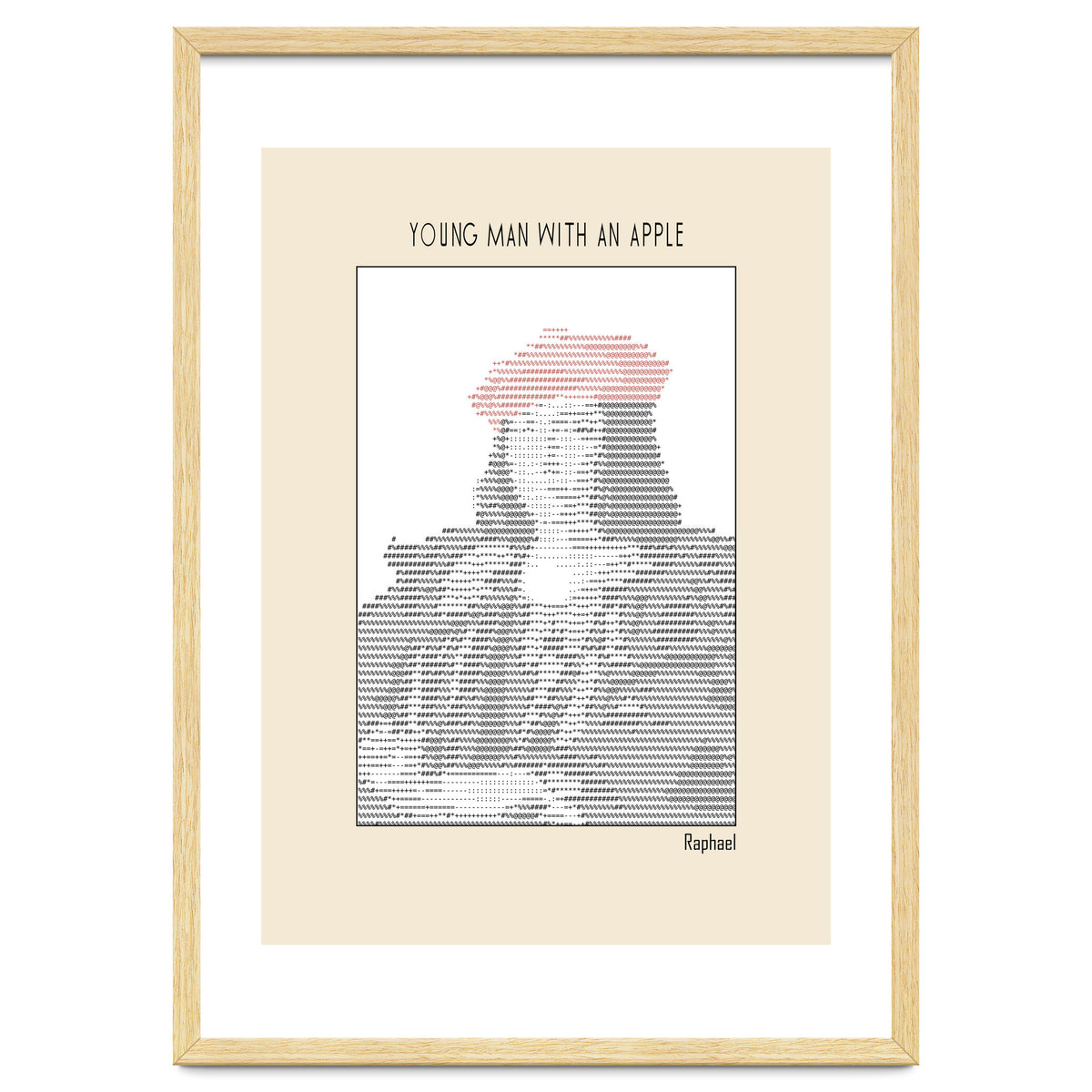 Young Man with an Apple (1505) – Raphael (ascii art)