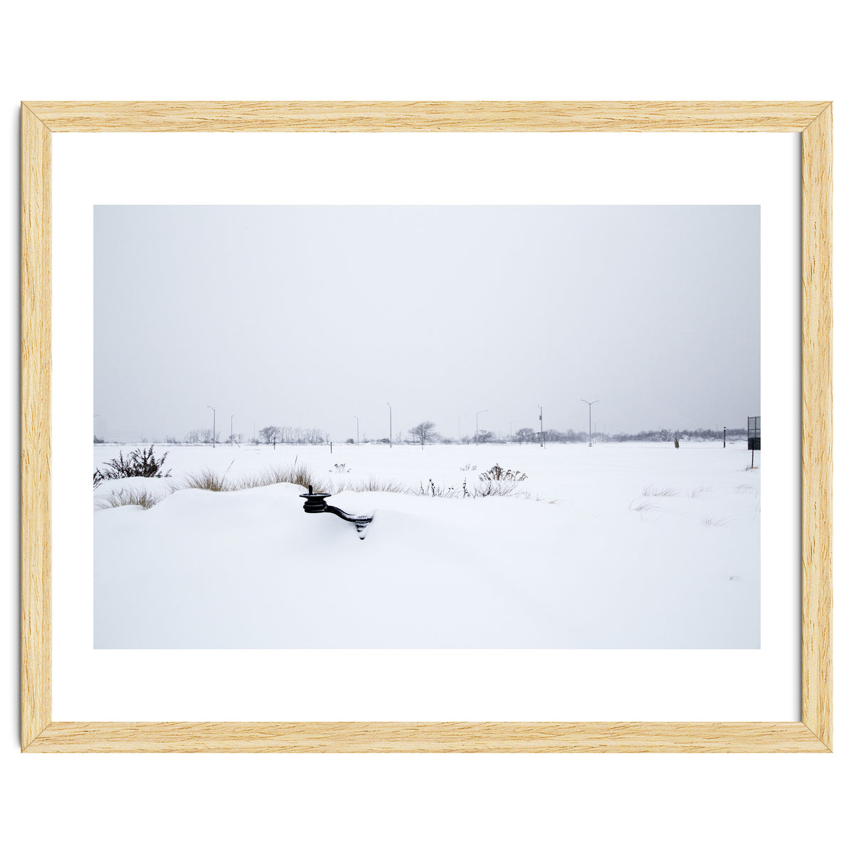 Drinking fountain covered with snow