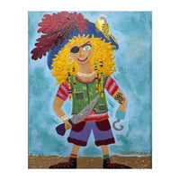 Finn, the Pirate, with Cookie, his Parrot (Print Only)