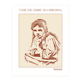 Young Girl Leaning On A Windowsill – Rembrandt Harmenszoon Van Rijn (Print Only) thumbnail