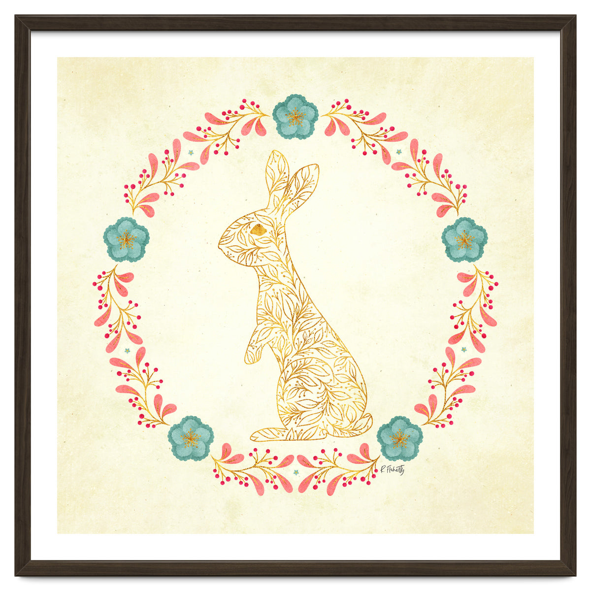 Floral Rabbit Wreath