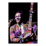 Chuck Berry Rock and Roll Guitarist Colorful (Print Only) thumbnail