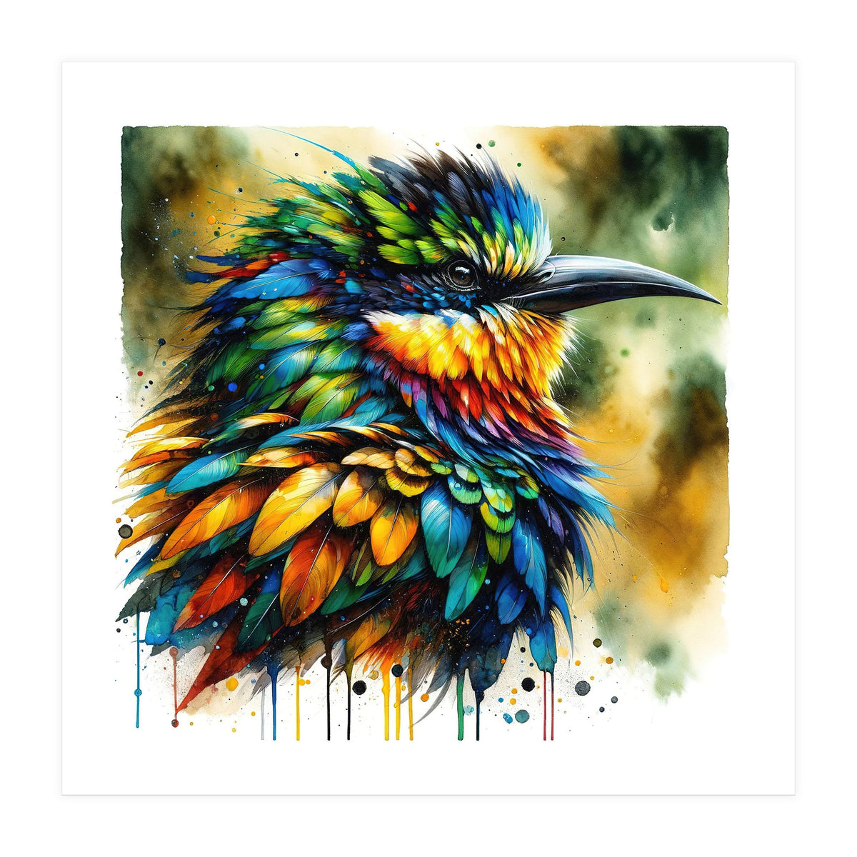 Vibrant Tropical Bird Portrait (Print Only)